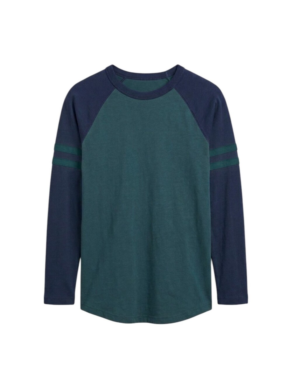 Hanna Andersson Kids Ragland Blue Green Long Sleeve Cotton Tshirt Boys 150 12